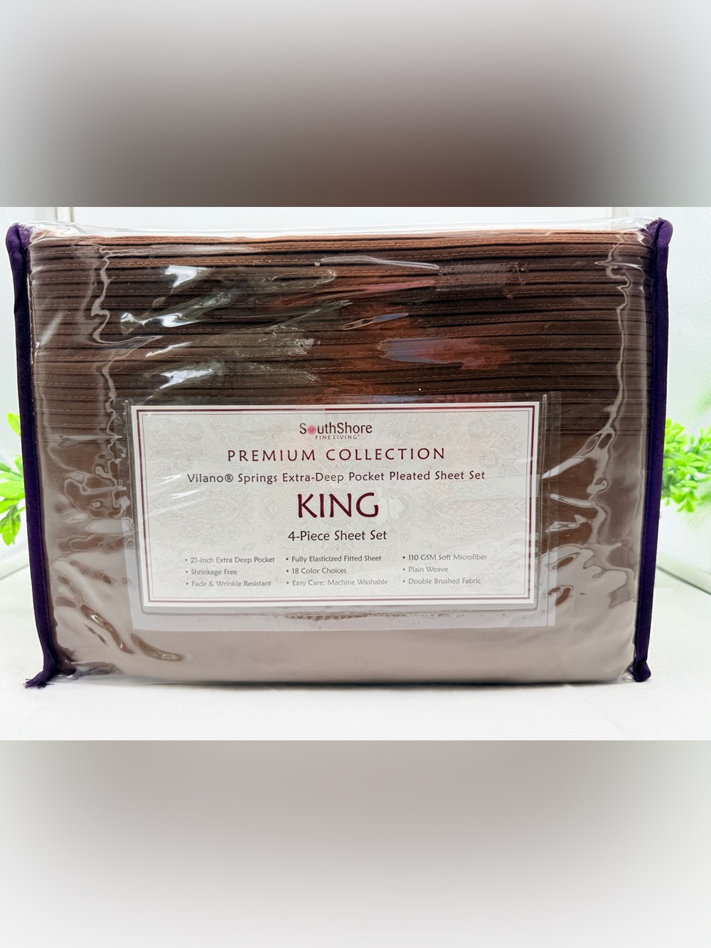 SouthShore Fine Linens PREMIUM COLLECTION Vilano Spring King Sheet Set -Brown